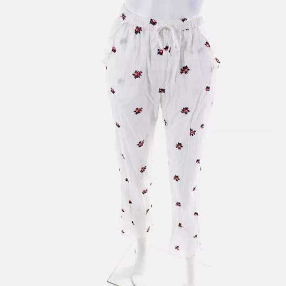 Topshop Embroidered Cover-up Pajama Pants Top Set White XS NWOT - Picture 6 of 12